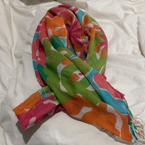 Lily Pulitzer silk Colorful Floral Women's Scarf wrap
